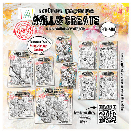 AALL and Create - 12"x12" Collection Pack - Monochrome Garden