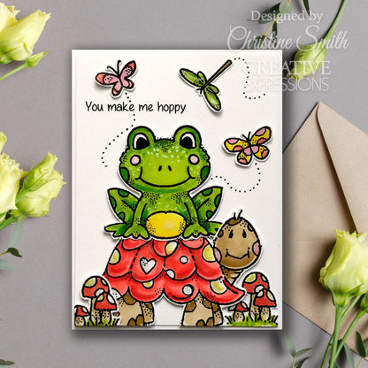 Woodware Clear Singles Hopping Gnome 4 in x 6 in Stamp Set