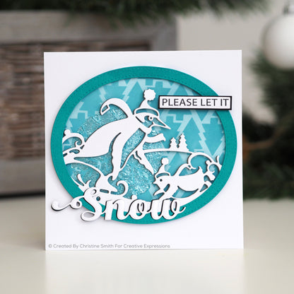 Creative Expressions Paper Cuts Edger Penguins Sledding Craft Die