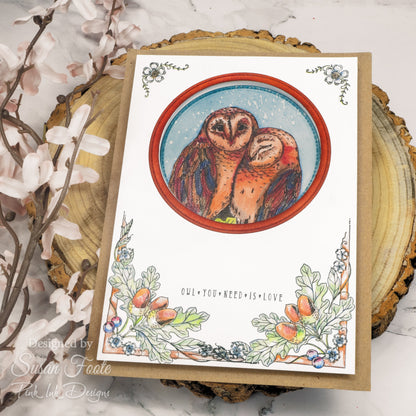 Pink Ink Designs An Owl In The Hand 6 in x 8 in Clear Stamp Set