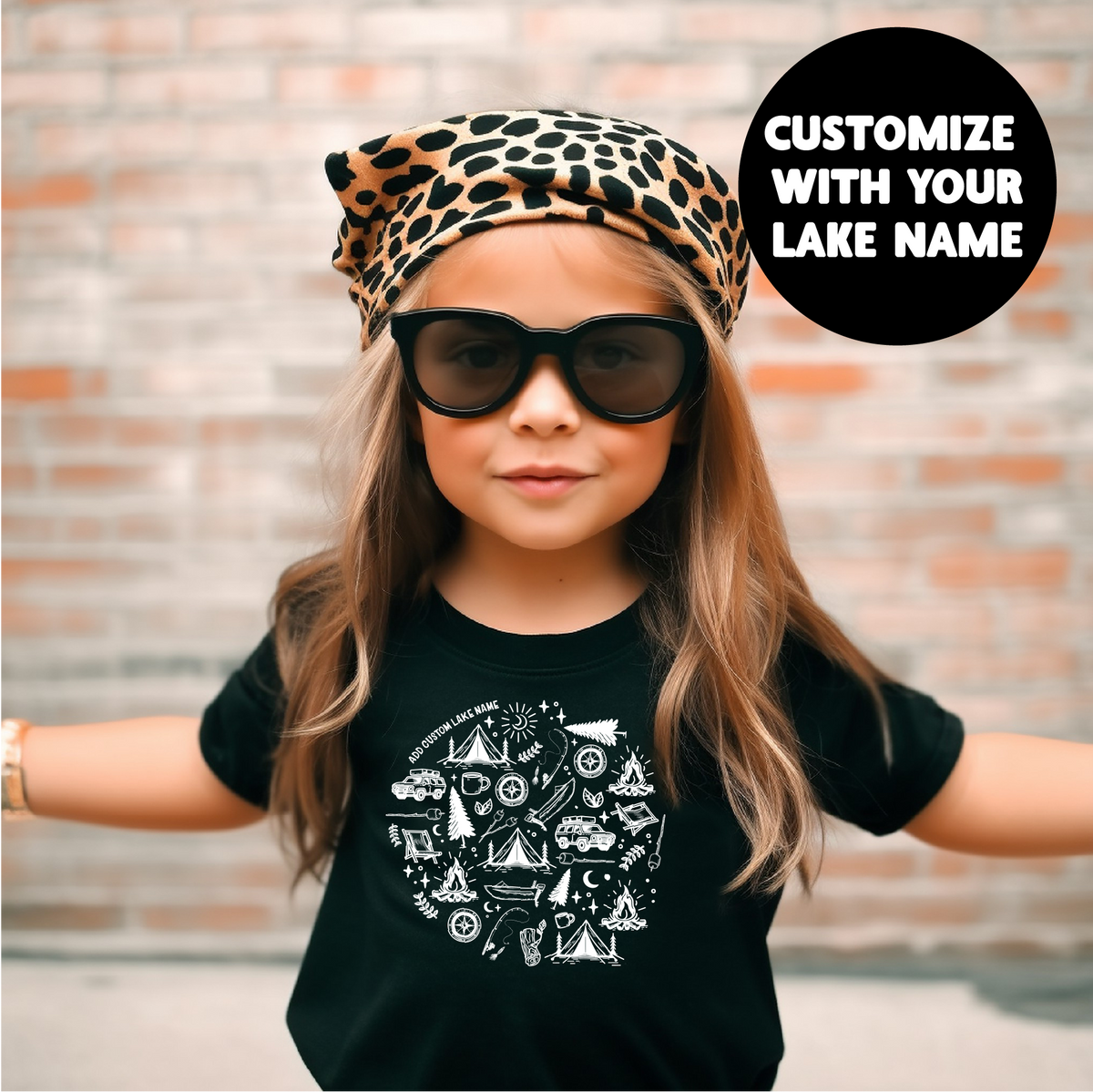 Camping Icon Personalized Youth & Toddler T-shirt | Camping Tshirt | Lake Tshirt