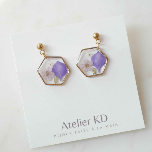 Boucles d'oreilles Léa- hexa (moyen 15mm)