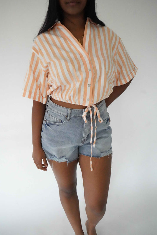 Chemise popsicle - Rayé orange
