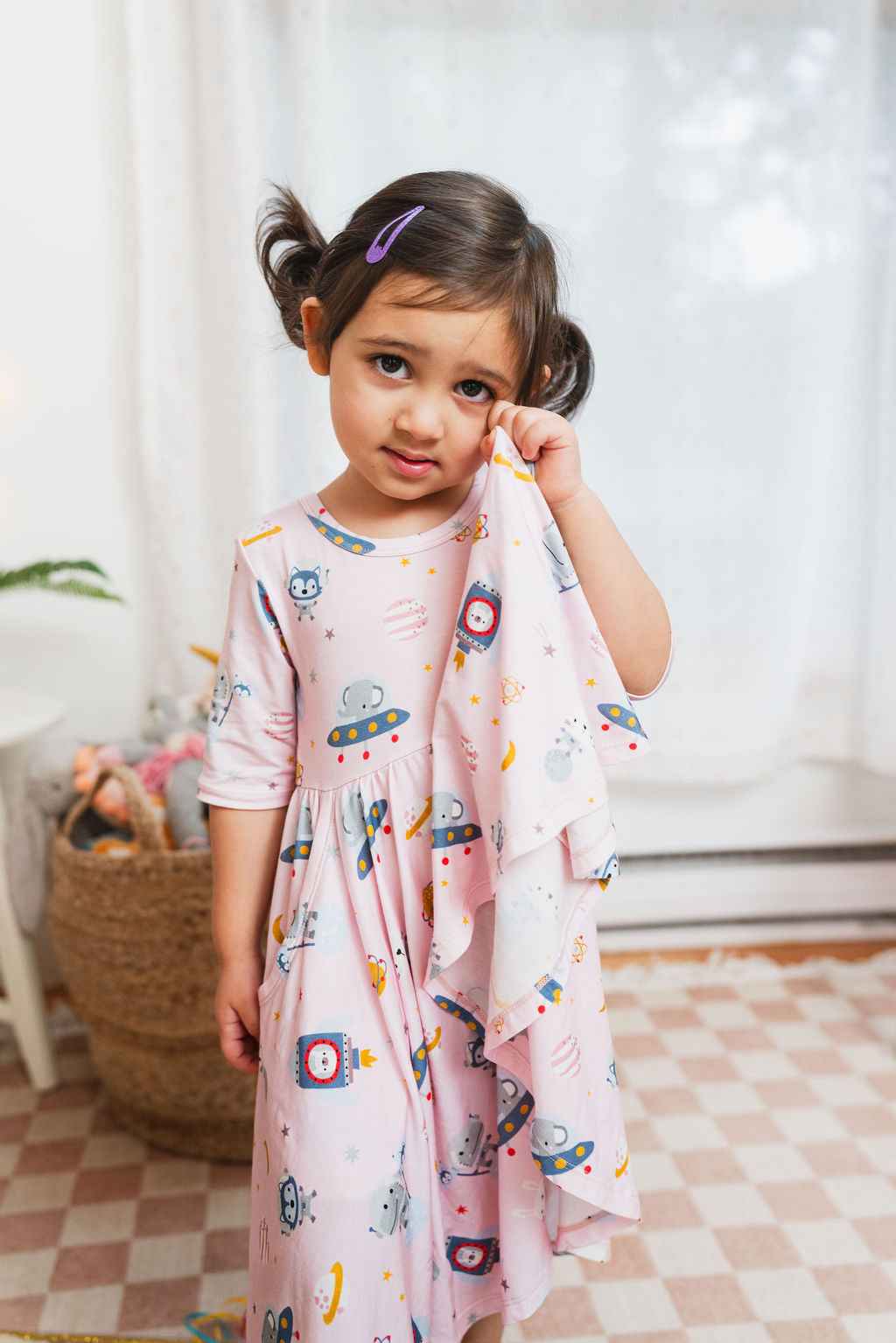 Short Sleeve Skater Dress - Astro Explorers