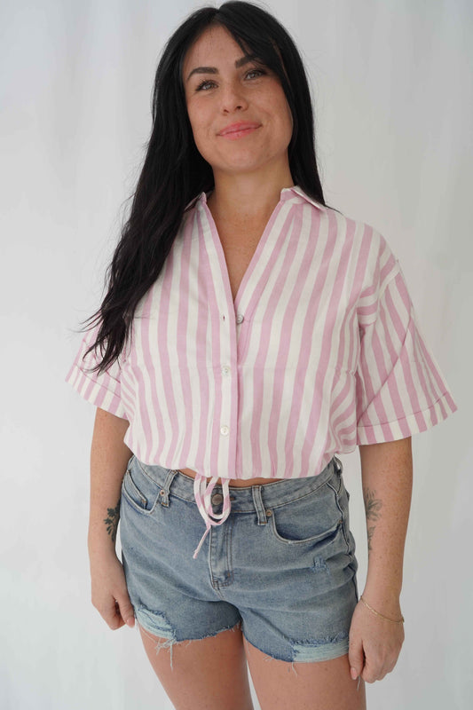 Chemise popsicle - Rayé rose