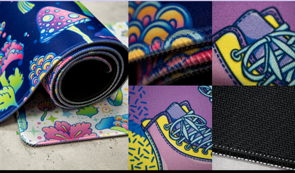 Small | Desk Mat | Blue Ink Wave