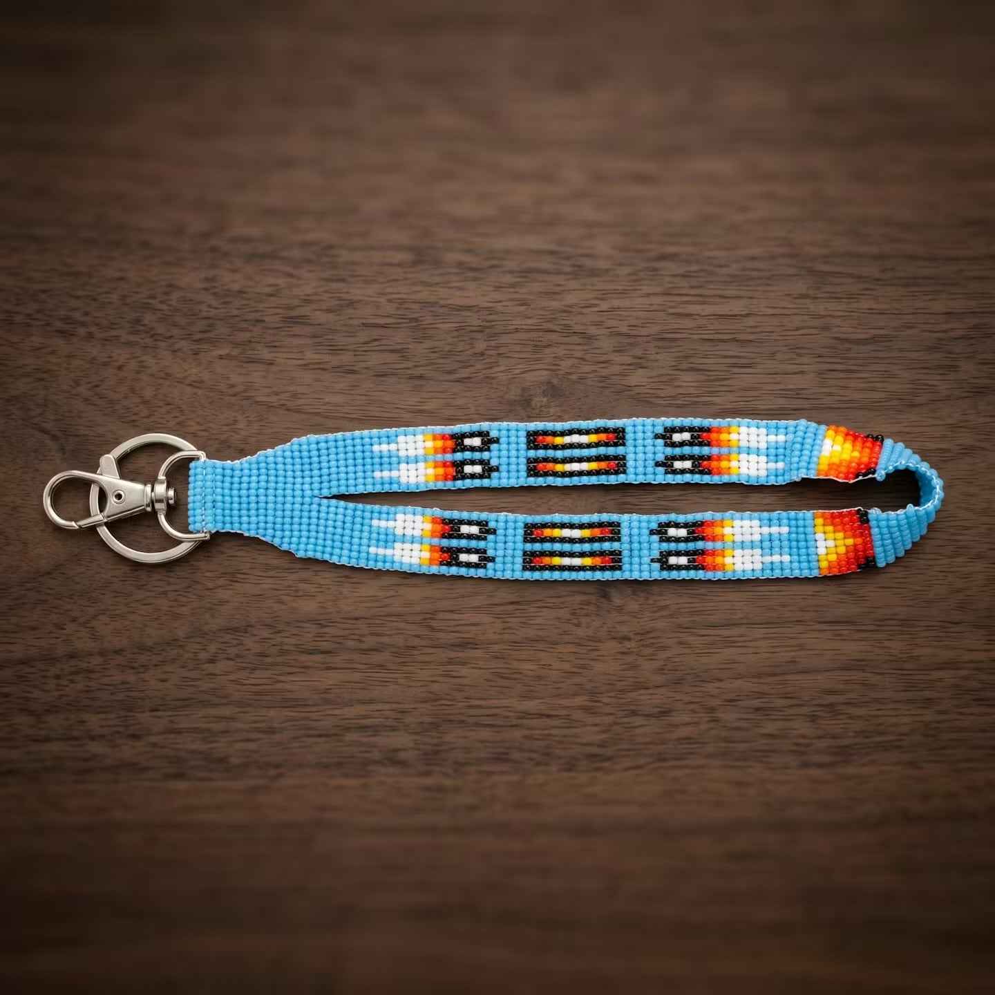 Blue Native American Style Wrist Lanyard