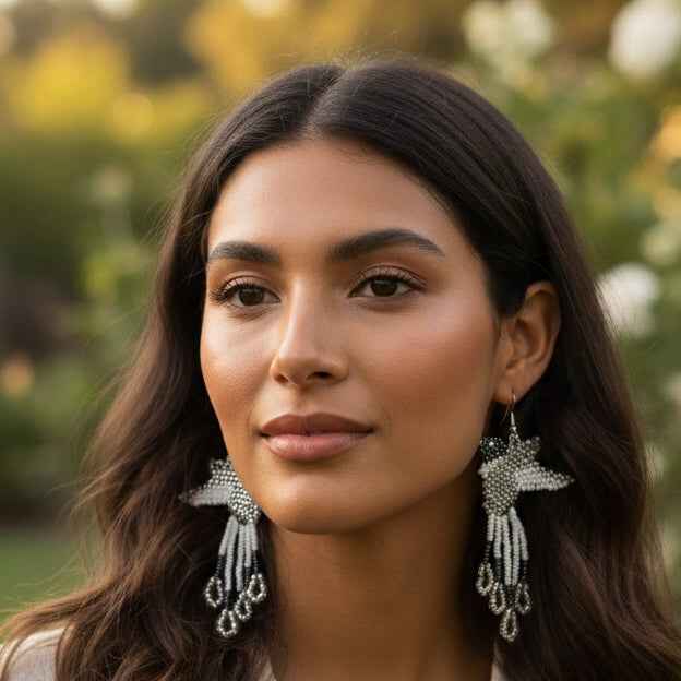 Handmade Beaded Hummingbird Earrings