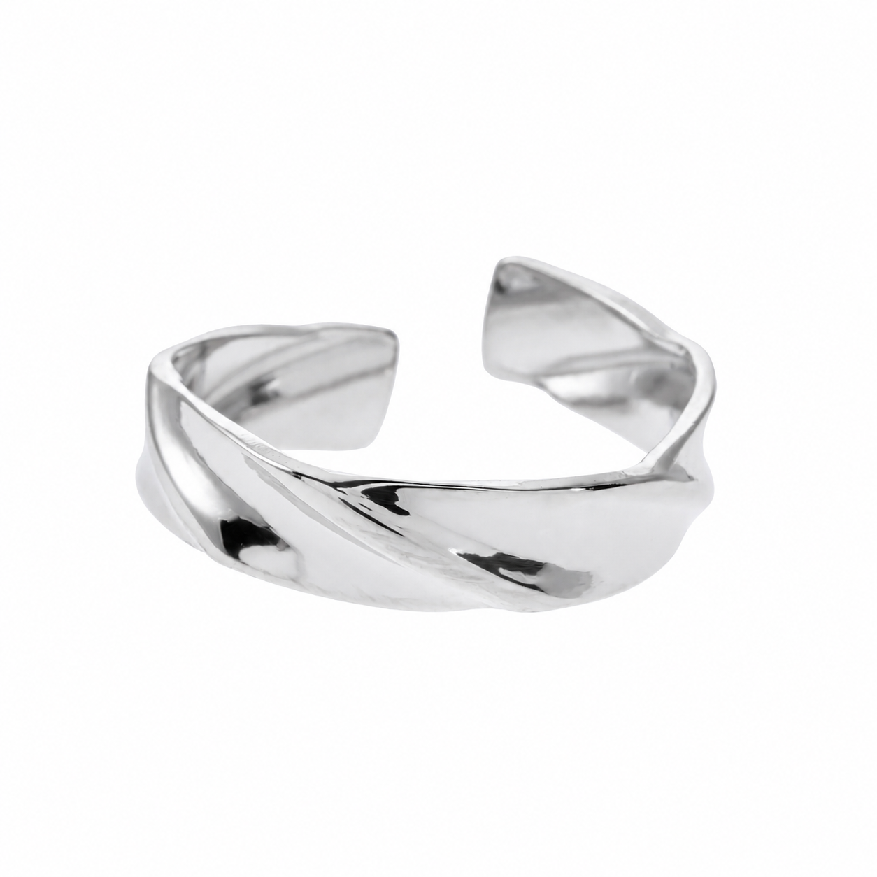 ELIAS Silver (White Gold): Shapes & Textures Modernist Ring