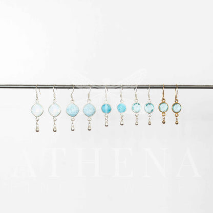 Raw Turquoise Earrings in Sterling Silver – Bold Elegance for the Modern Woman