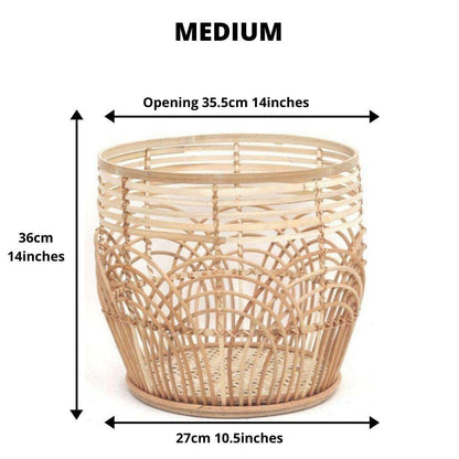Blumentopf „Elena“ aus Rattan (verschiedene Größen erhältlich)