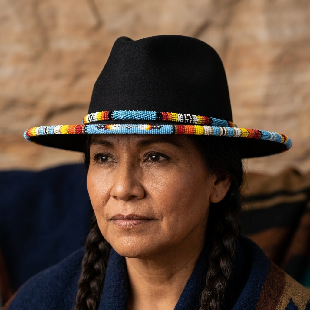 Size-58 Handmade Beaded Hat
