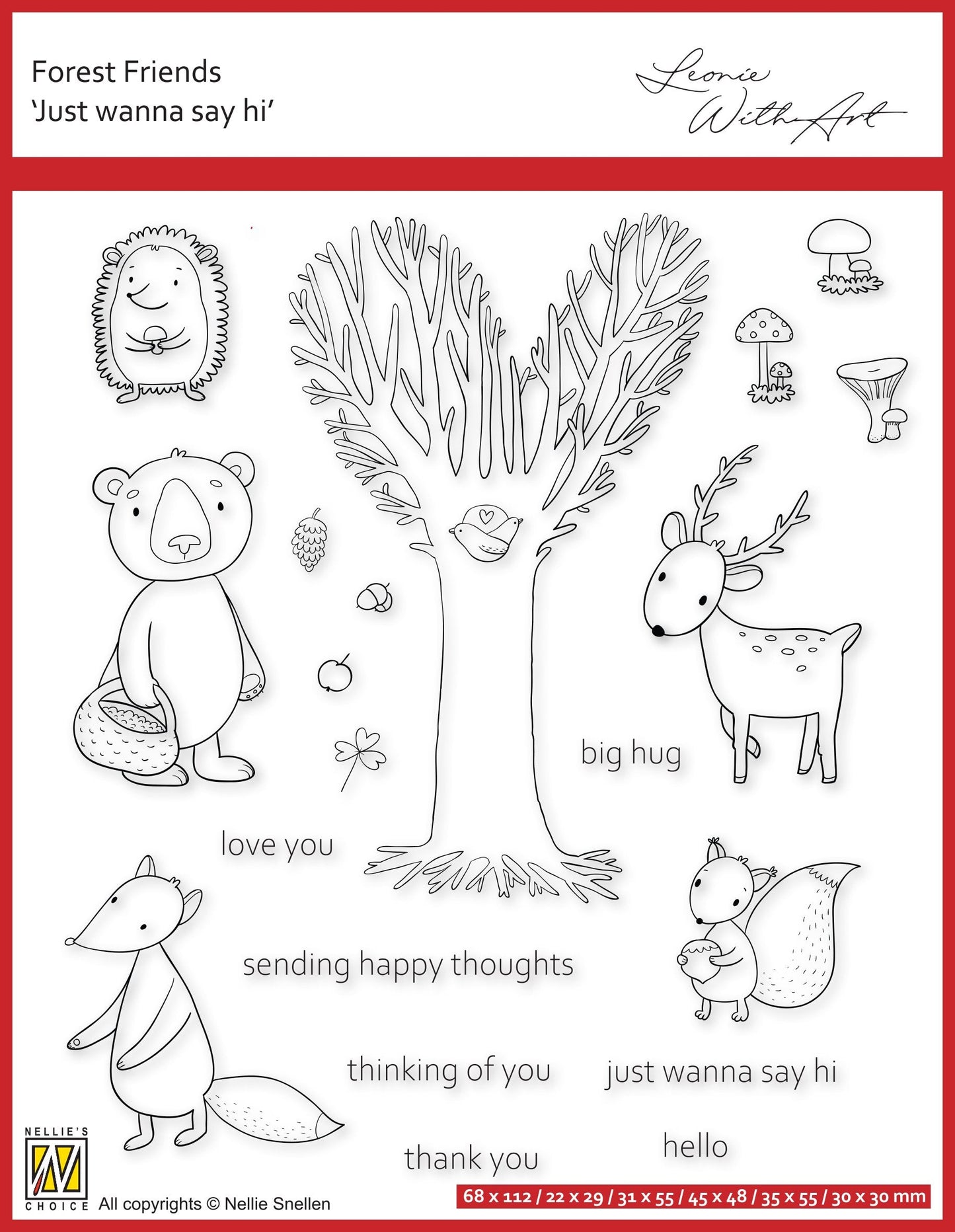 Nellie's Choice Clear Stamp Forest Friends-Just Wanna Say Hi