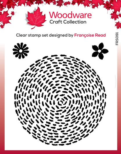 Woodware Clear Singles Stitched Circle 4 in x 4 in Stamp