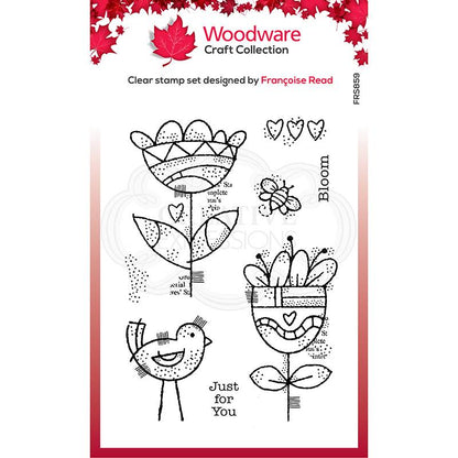 Woodware Clear Singles Blooming 4 in x 6 in Stamp