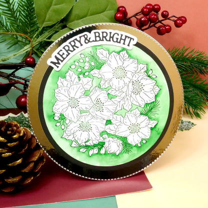 For the Love of Stamps - A Circle of Christmas Roses