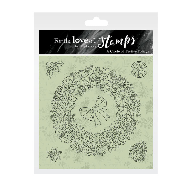 For the Love of Stamps - A Circle of Festive Foliage