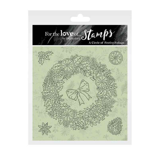 For the Love of Stamps - A Circle of Festive Foliage