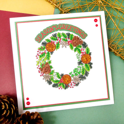For the Love of Stamps - A Circle of Festive Foliage