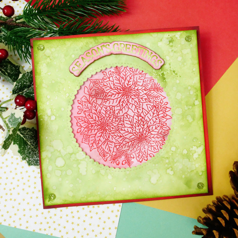 For the Love of Stamps - A Circle of Poinsettias