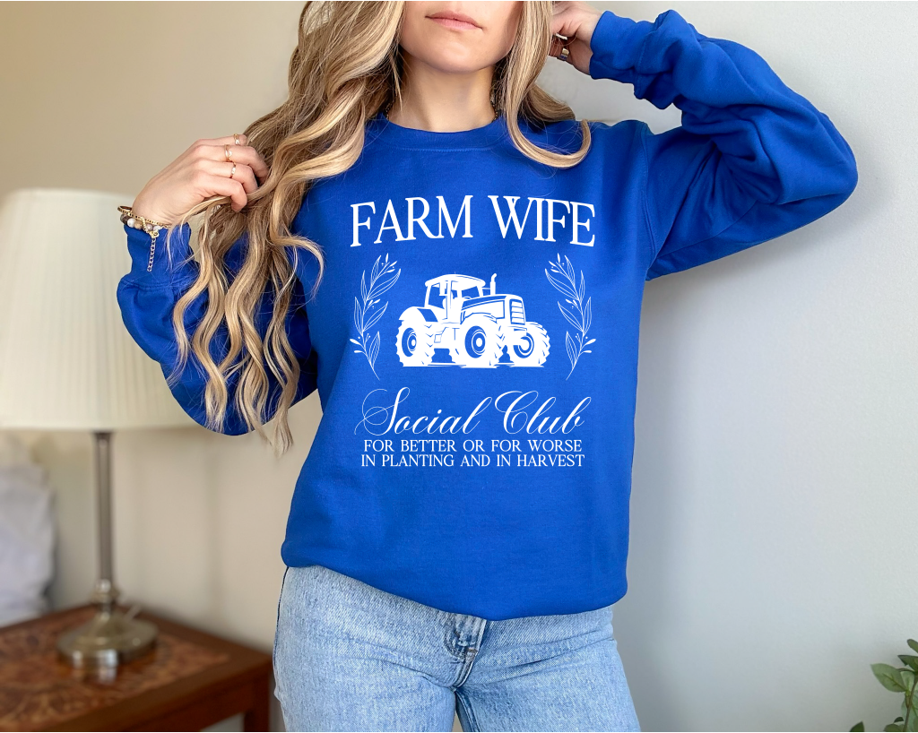 Farm Wife Social Club Unisex Crewneck | Farm Apparel | Prairie Clothing