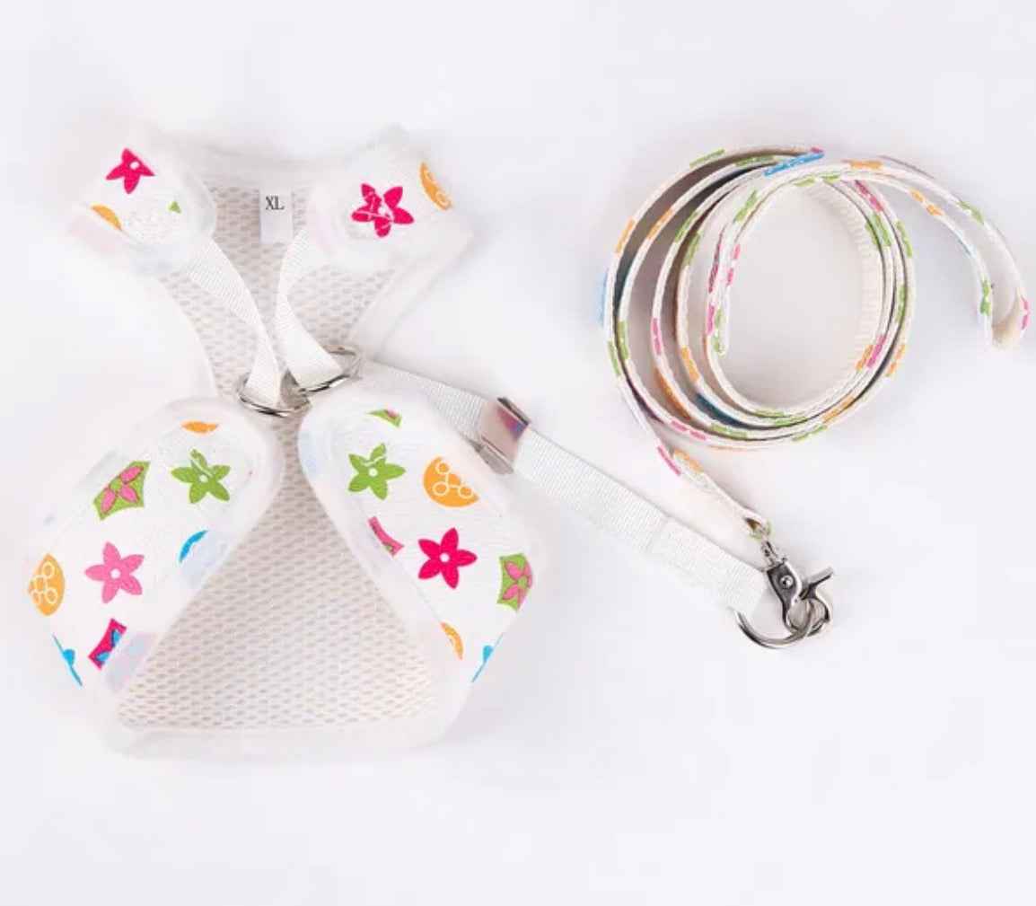 Chewy Vuitawn Pearl Dog Harness and Leash Set | Dog Harness Set