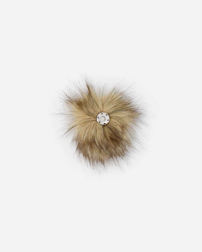 Beige Fake Fur Pompom For Hat