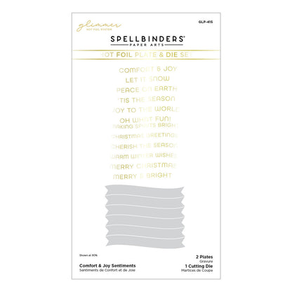 Comfort & Joy Sentiments Hot Foil Plate & Die Set from the Glimmer for the Holidays Collection