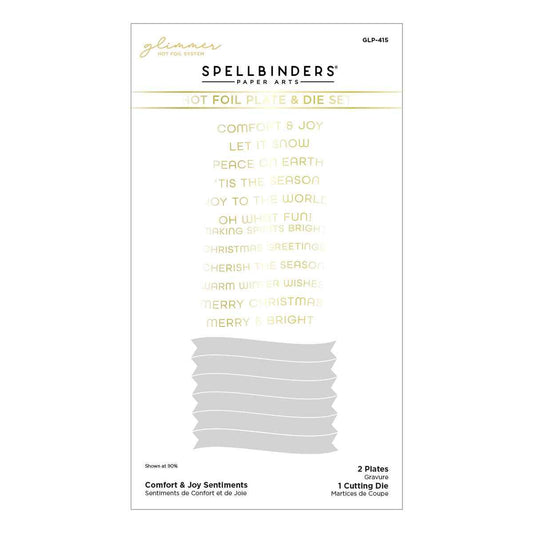 Comfort & Joy Sentiments Hot Foil Plate & Die Set from the Glimmer for the Holidays Collection
