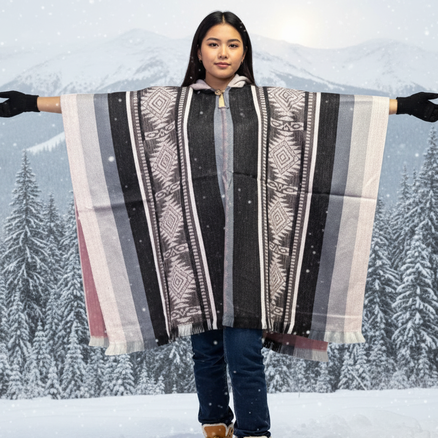 Light Pink Soft Handmade Wool Ponchos