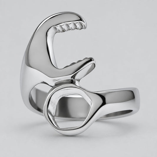 GoSteel Men's Biker Wrench Ring | Stainless Steel Ring