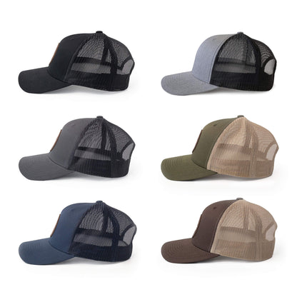 Rolling Wave Leather Patch Trucker Hat