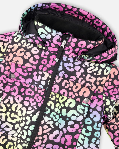 One-Piece Teknik Snowsuit Rainbow Leopard