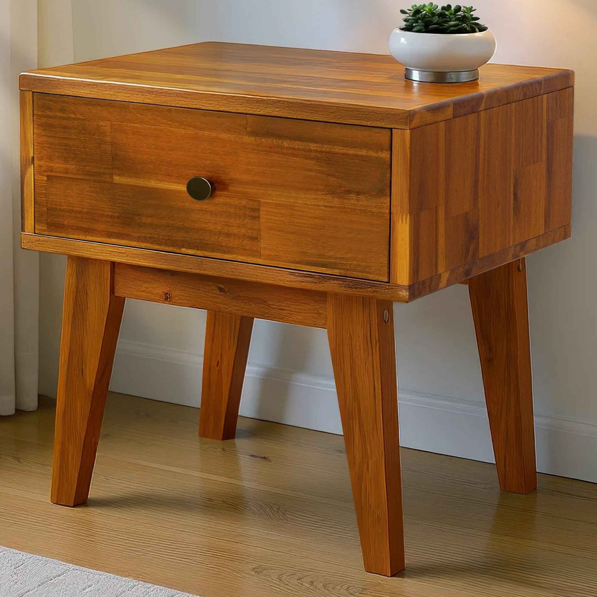 Sofia 1-Drawer Solid Wood Nightstand
