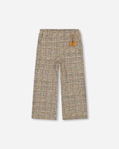 Tweed Flare Pants Beige And Black