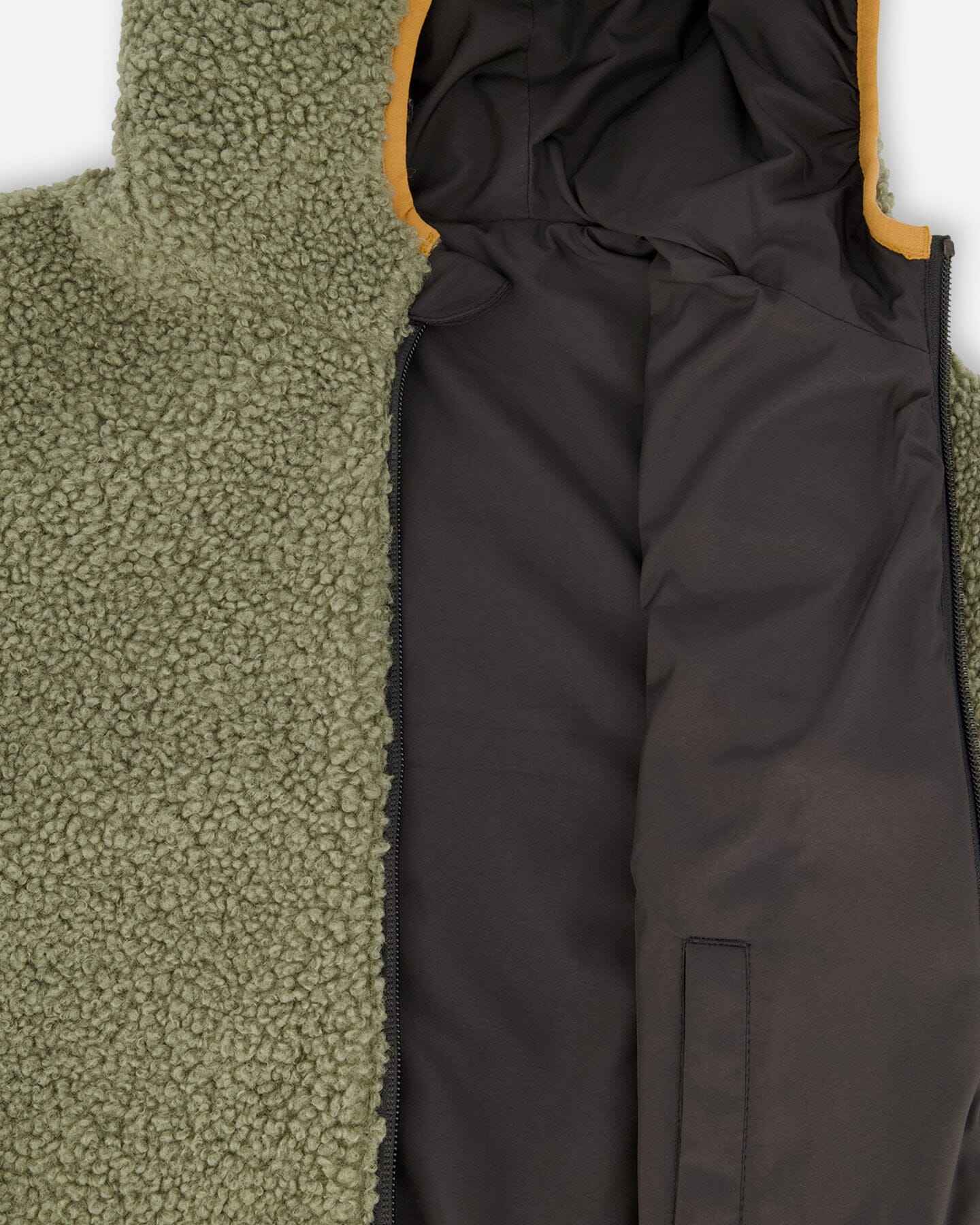 Reversible Mid-Season Sherpa Jacket Khaki