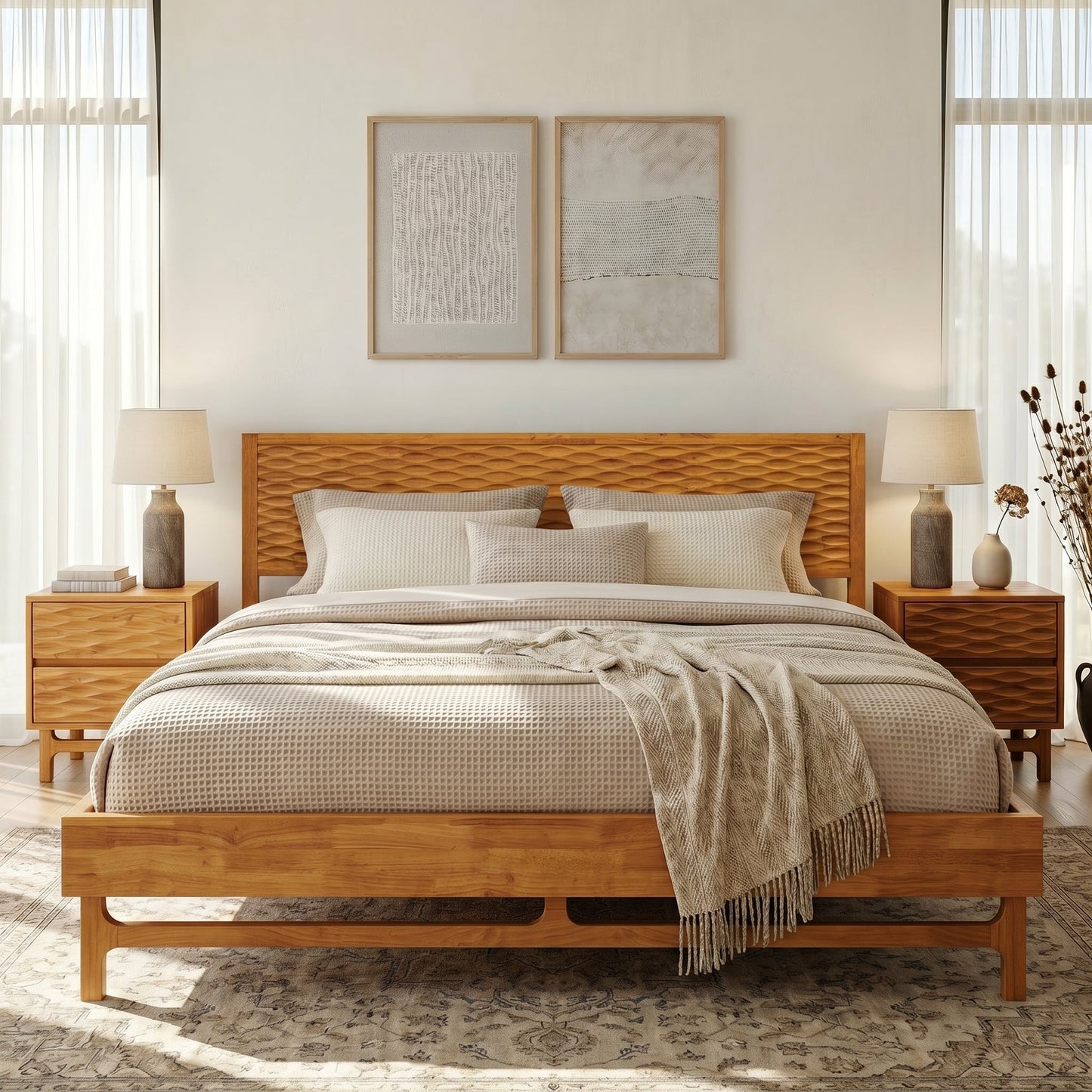 Elara Solid Wood Bed Frame