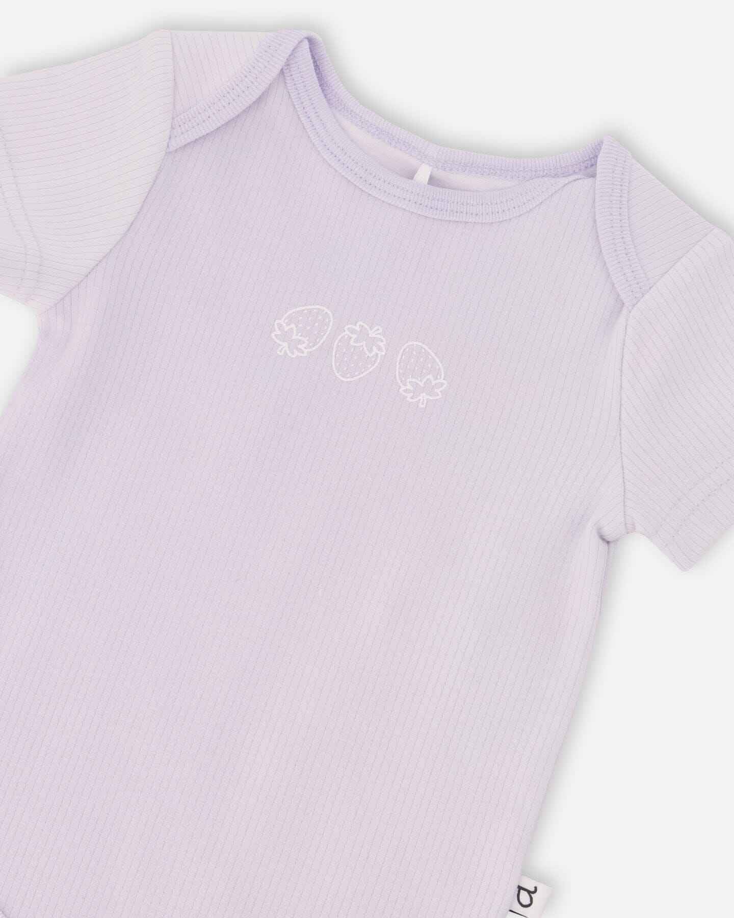 Evolutive Cotton Rib Jersey Onesie Lilac