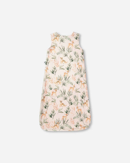 Organic Cotton Jersey Muslin Sleep Sack Peach Deer Print