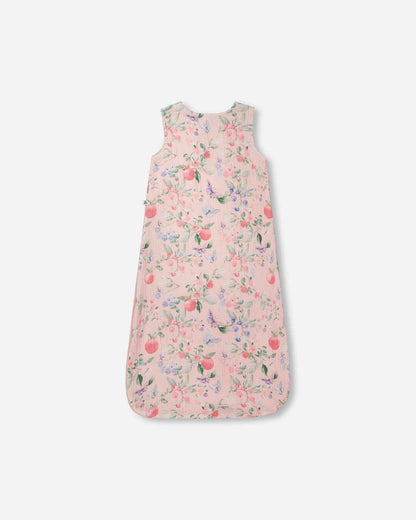 Cotton Jersey Muslin Sleep Sack Pink Printed Berries