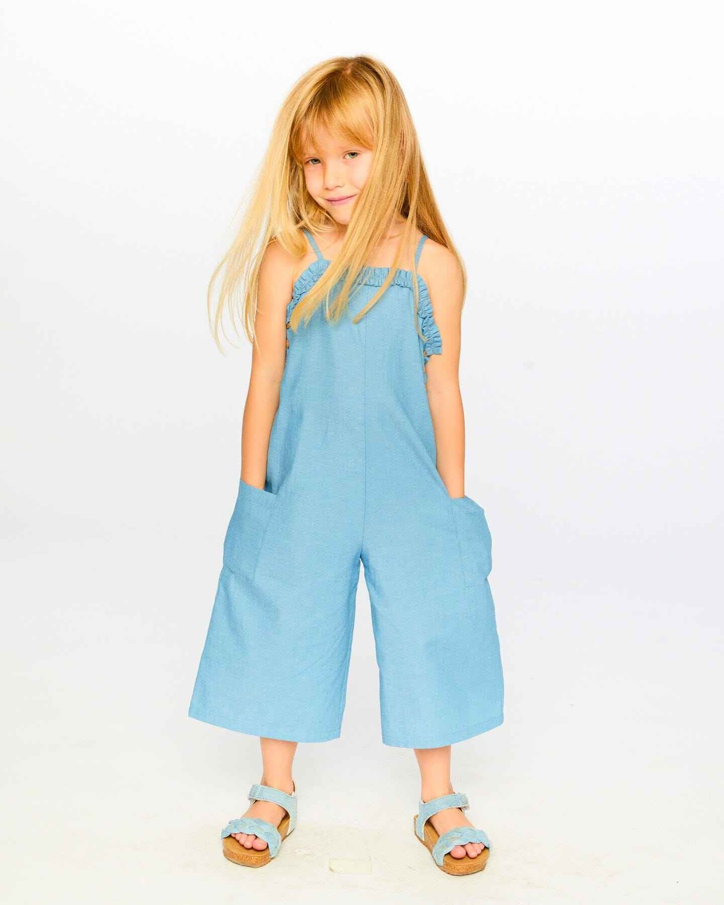 Light Blue Chambray Jumpsuit