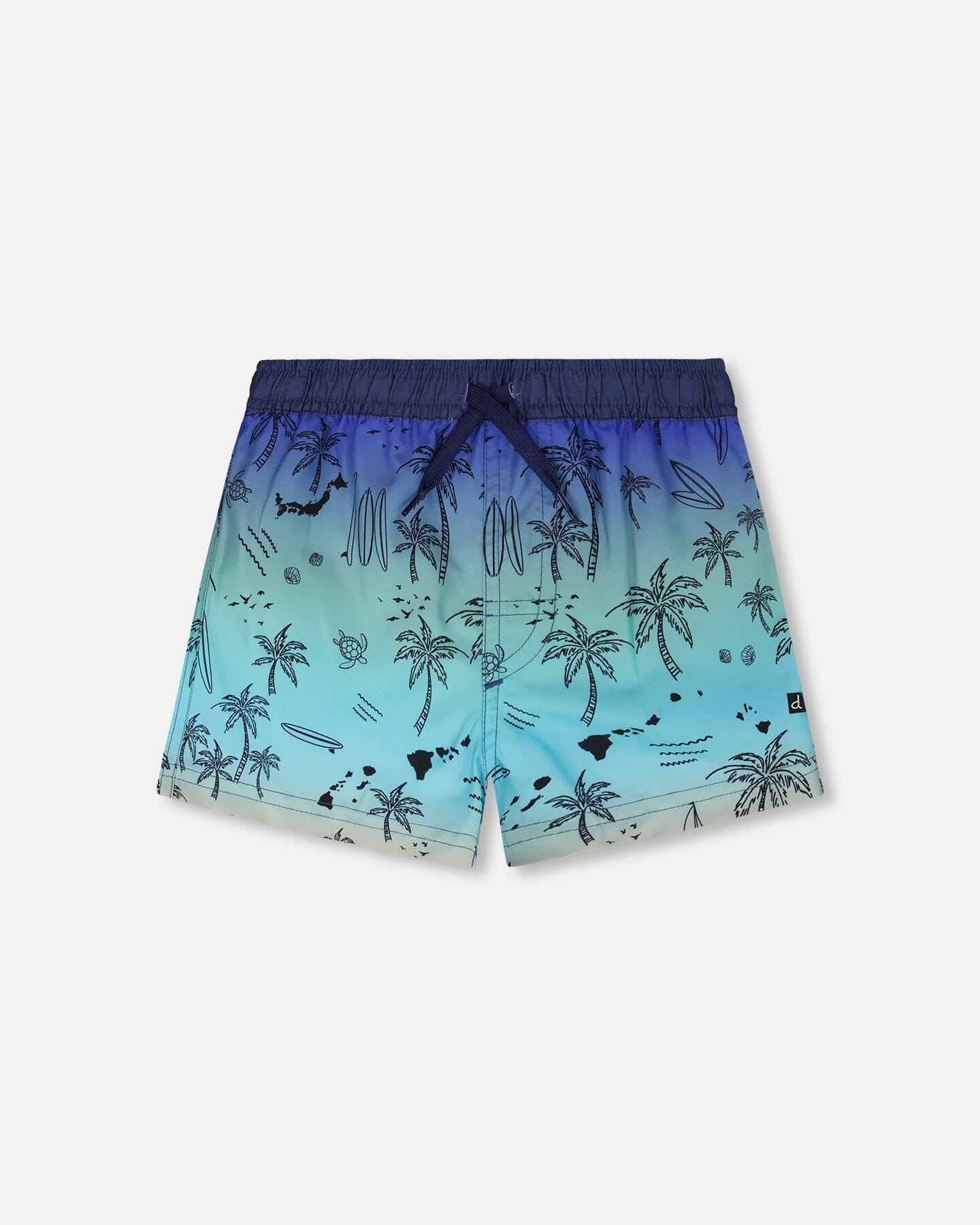 Boardshorts Blue Beach Print