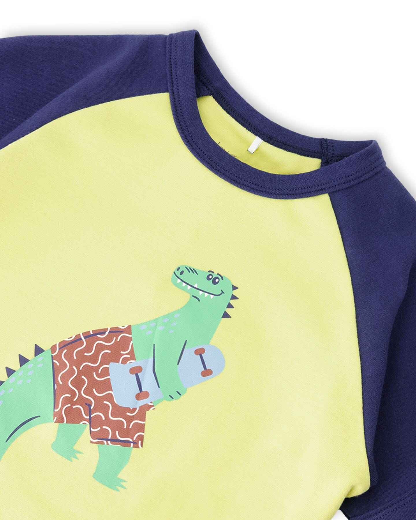 Organic Cotton Two-Piece Pyjama Set Blue Dino Print
