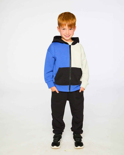 French Terry Sweatpants With Cross Seams Black