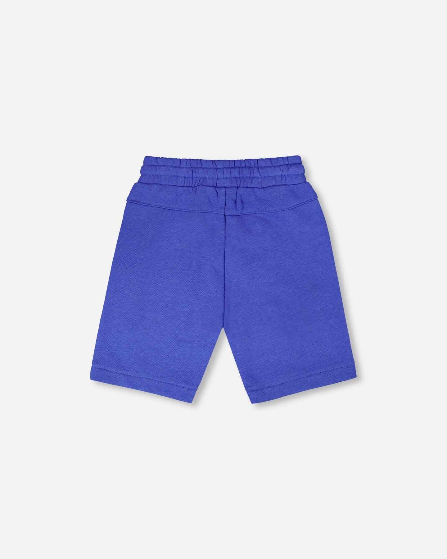 French Terry Shorts With Cross Seams Royal Blue