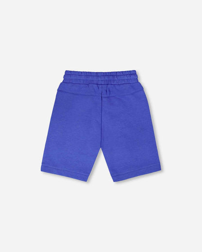 French Terry Shorts With Cross Seams Royal Blue