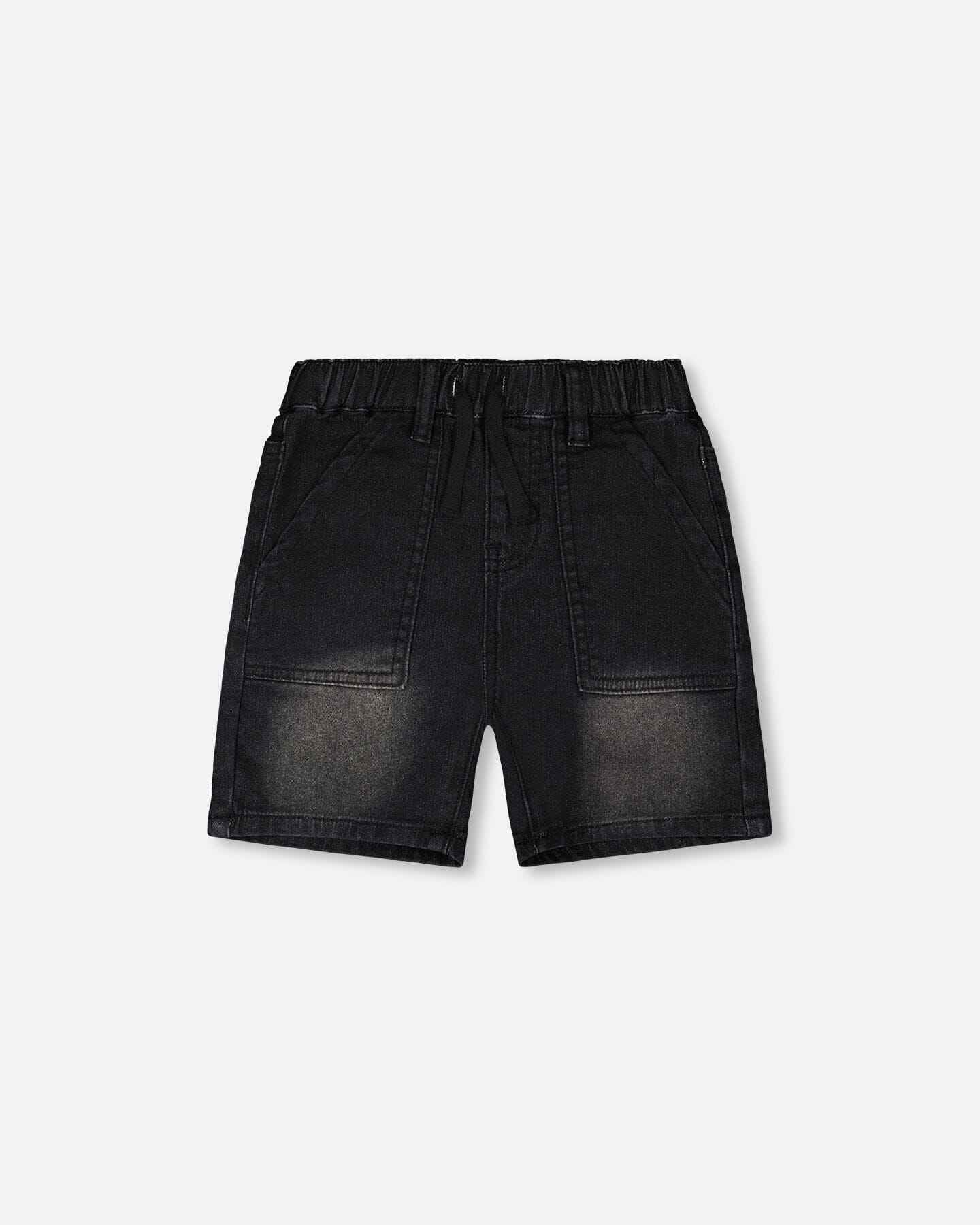 French Terry Grey Denim Shorts