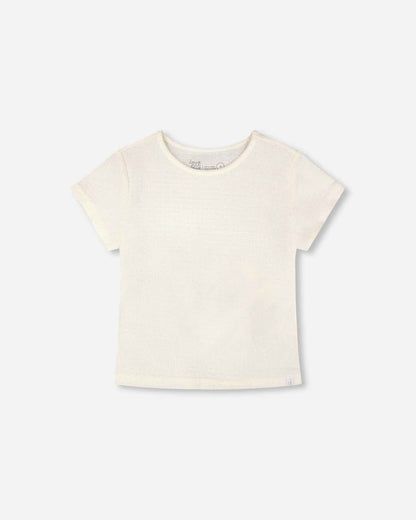 Crinkle Jersey T-Shirt Off White