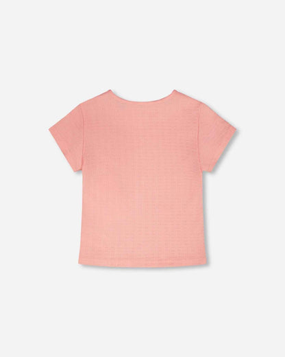 Crinkle Jersey T-Shirt Off Peach Pink