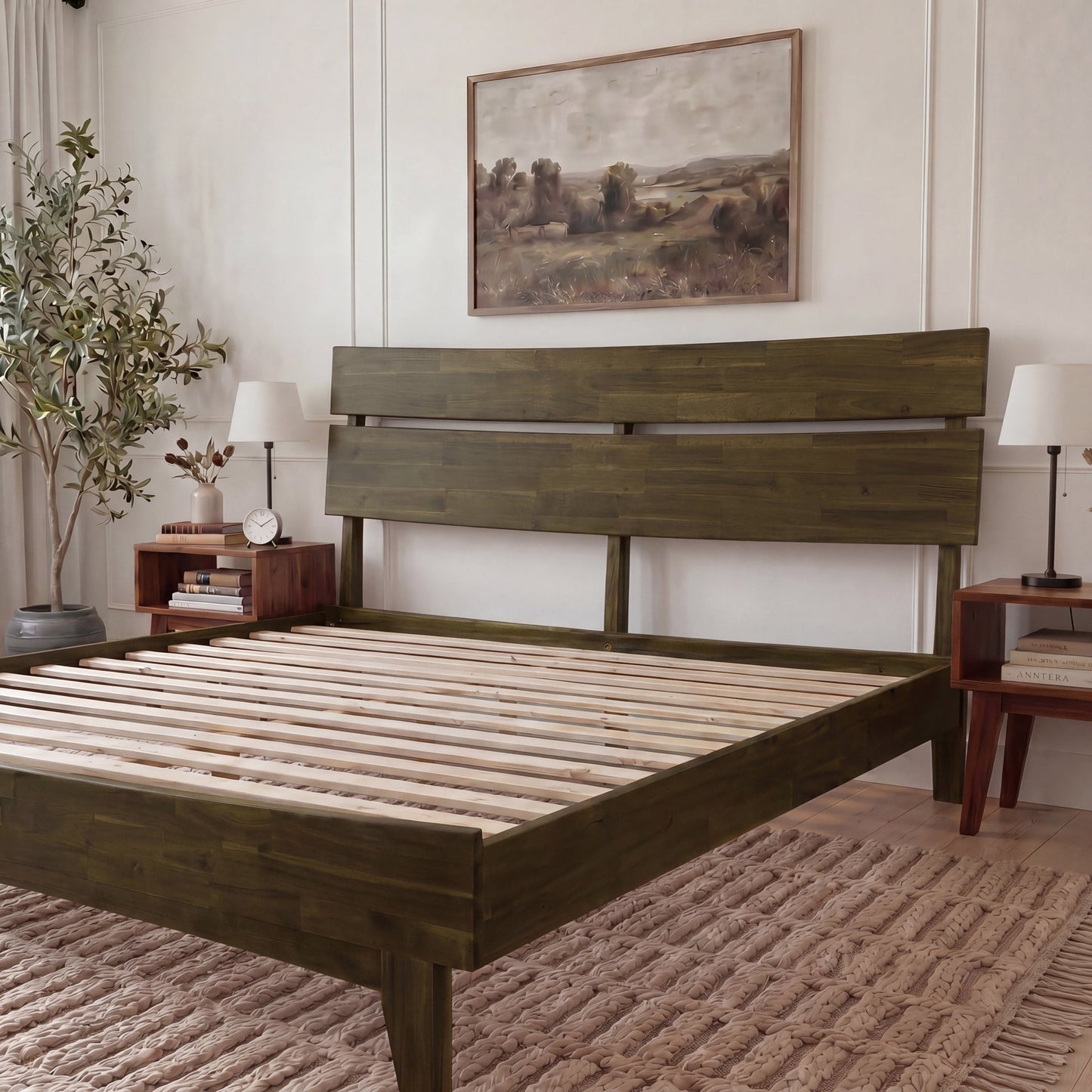 Aurora Solid Wood Bed Frame